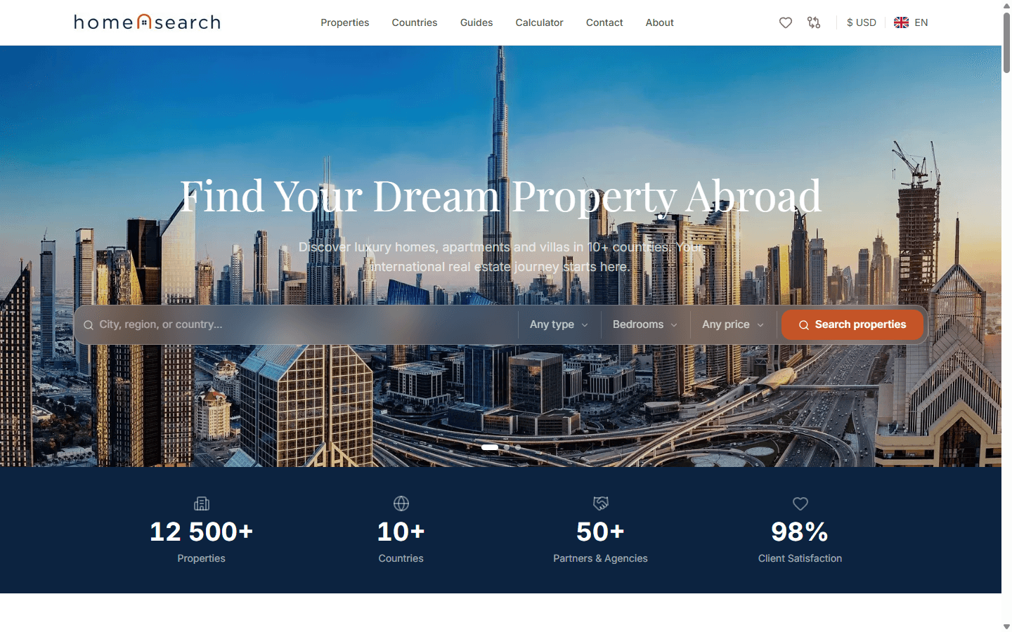 HomeNSearch — международный агрегатор недвижимости